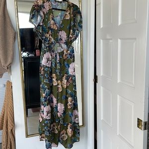 Zara floral silk romper size S